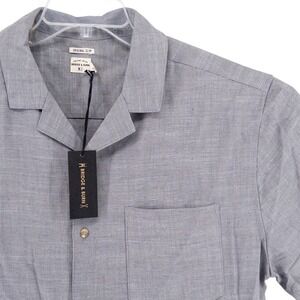 NWT Bridge & Burn‎ Hank Grey Slub Shirt XXL Original Slim Linen Portland Oregon